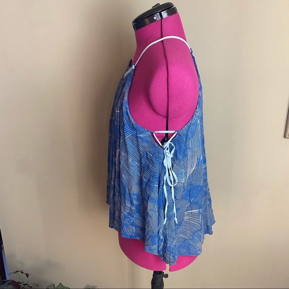 Free People Blue Pattern Tank Top - Picture 4 of 6